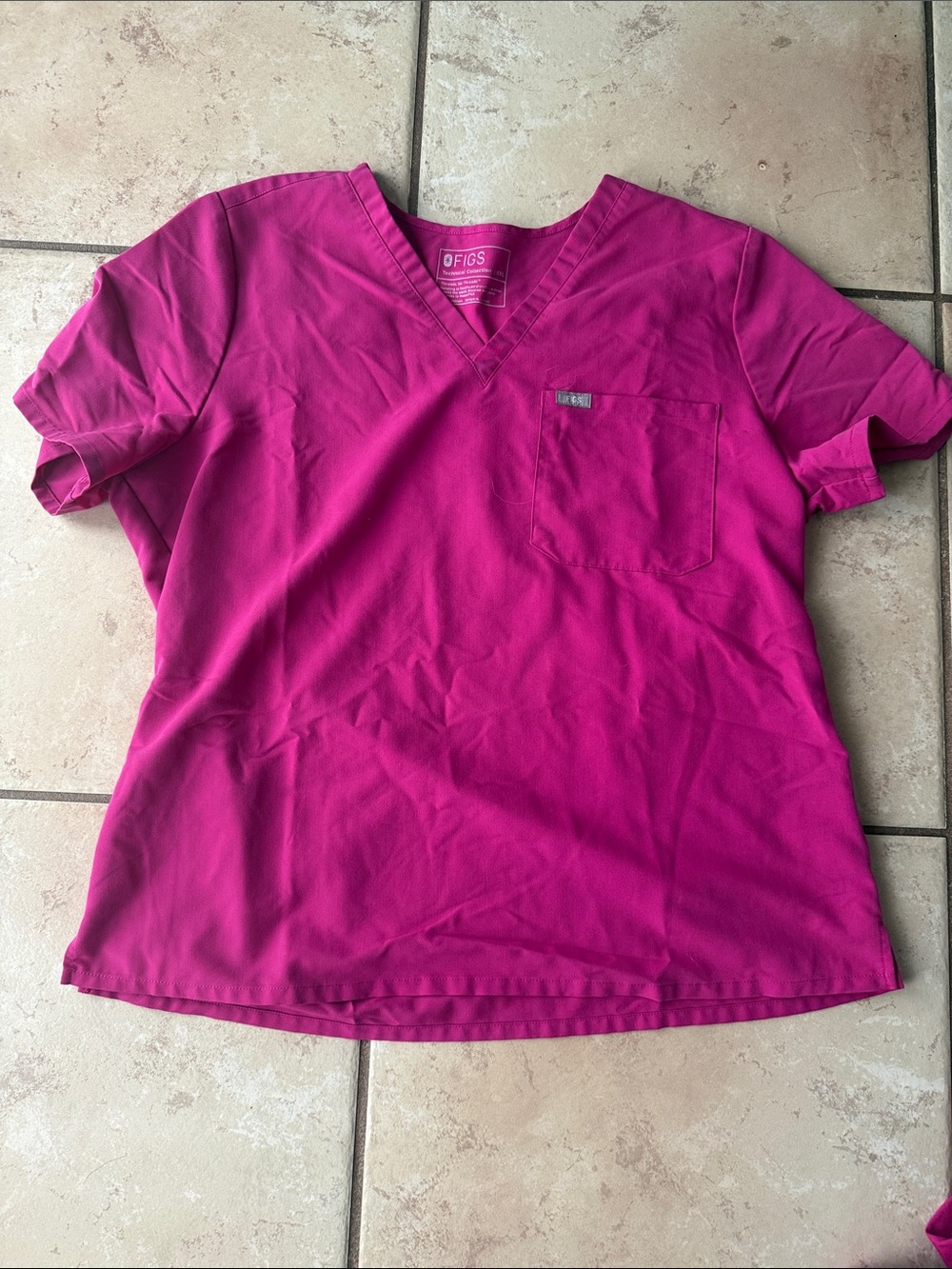 FIGS Women's V-Neck Scrub Top in Raspberry Sorbert